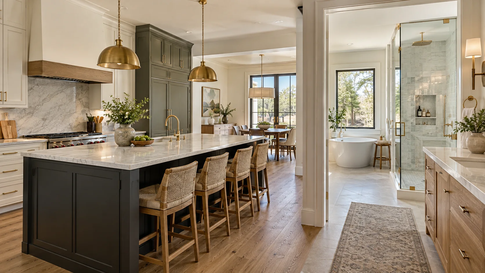 Completed kitchen and bathroom remodeling